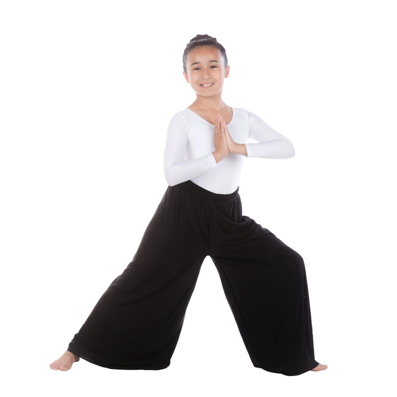 Danzcue Girls Celebration of Spirit Palazzo Pants, Black, 8-10 - Image 1